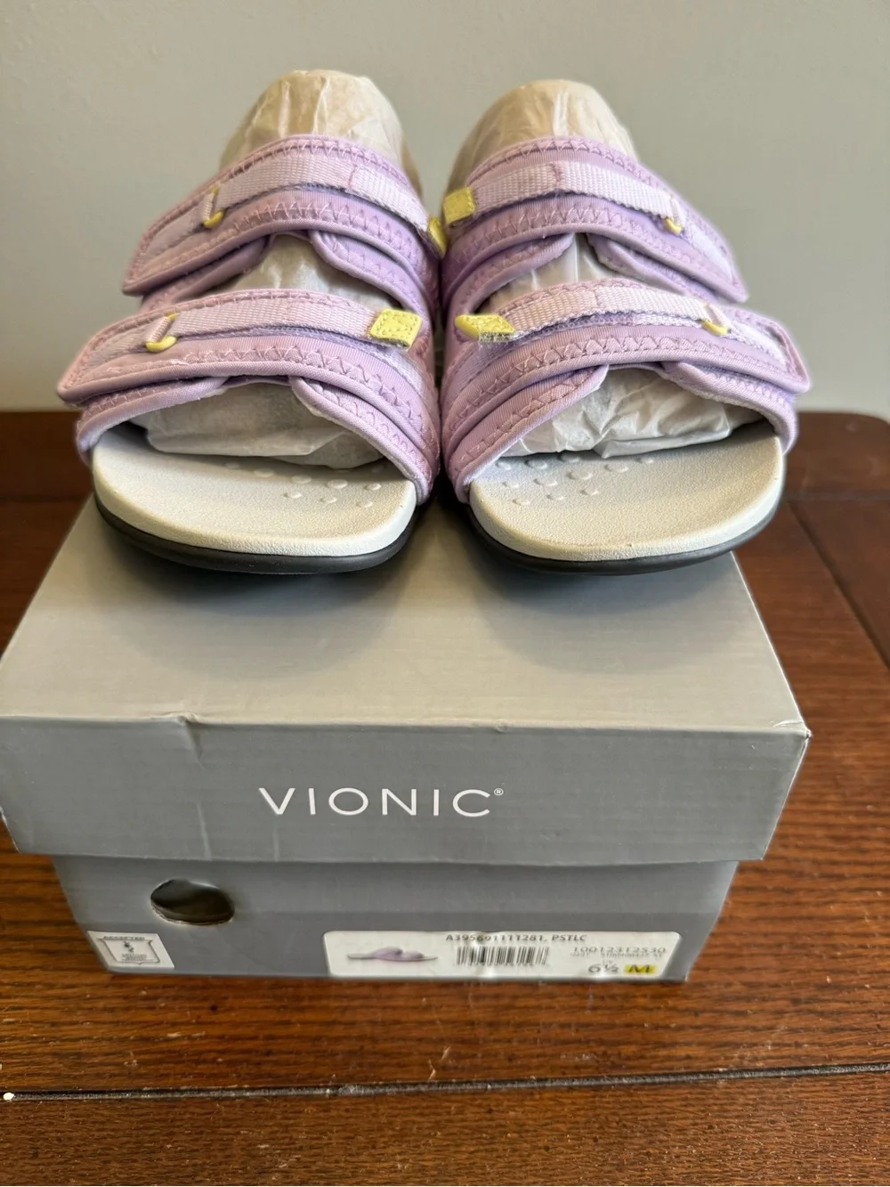 Vionic Lavender‎ Dual-Strap Comfort Slide Sandals NEW